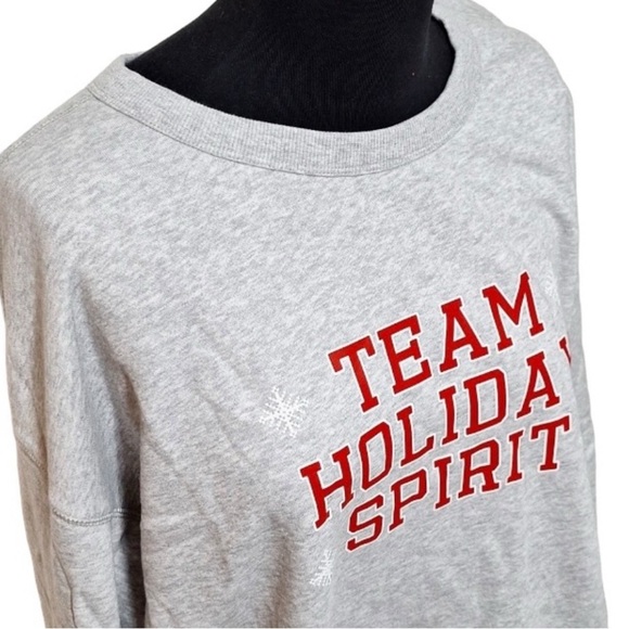 Wondershop NWT 1X Women's Team Holiday Spirit Matching Family Sweatshirt gray - Picture 3 of 9
